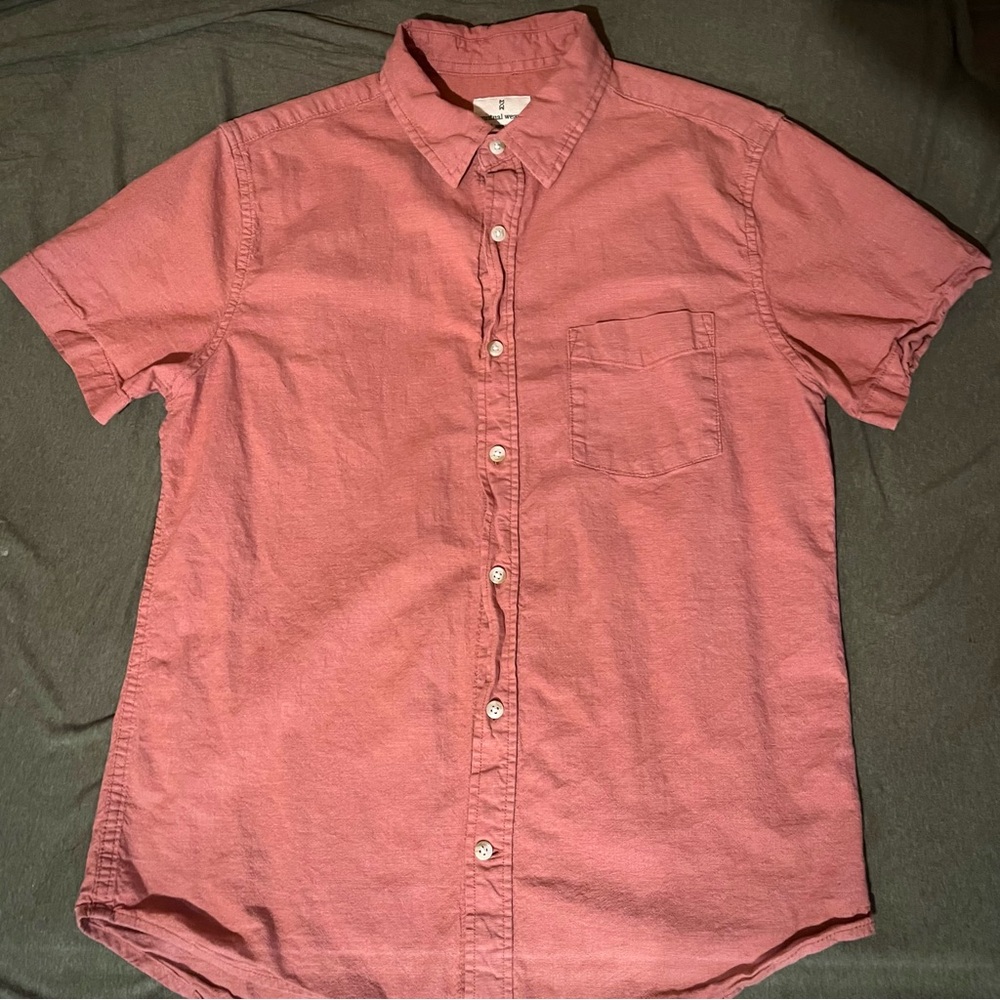 Mutual Weave Men’s Salmon Button-up Shirt